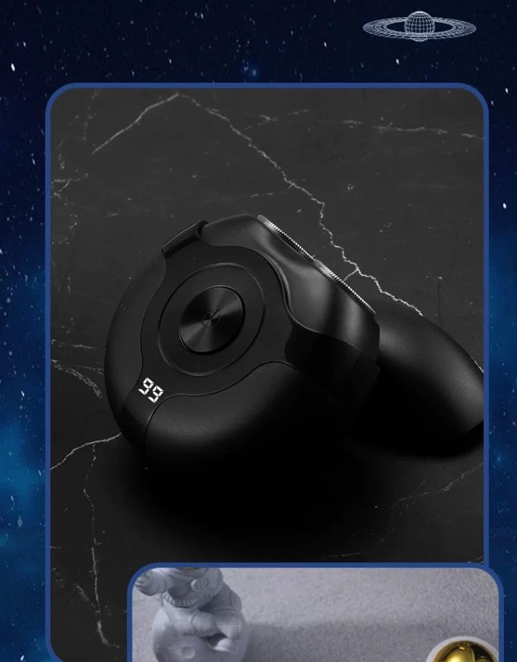 新款小飞碟男士电动剃须刀数显全身水洗充电式刮胡刀家用个护电器详情16