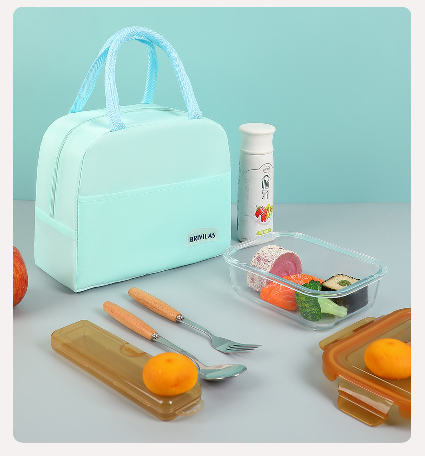 厂家批发纯色保温午餐包学生上班族便携手提款牛津布保温午餐包详情16