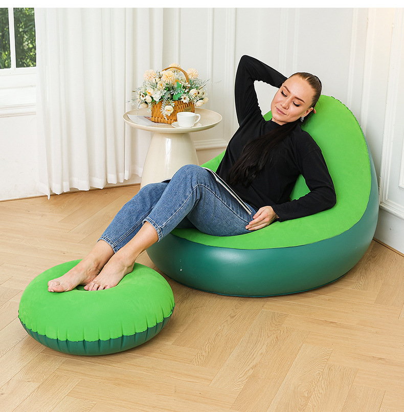 Cross-border new products: Velvet fabric lazy sofa, inflatable and foldable lounge chair, sofa bed, Japanese-style household sitting chair, outdoor bed pic 9