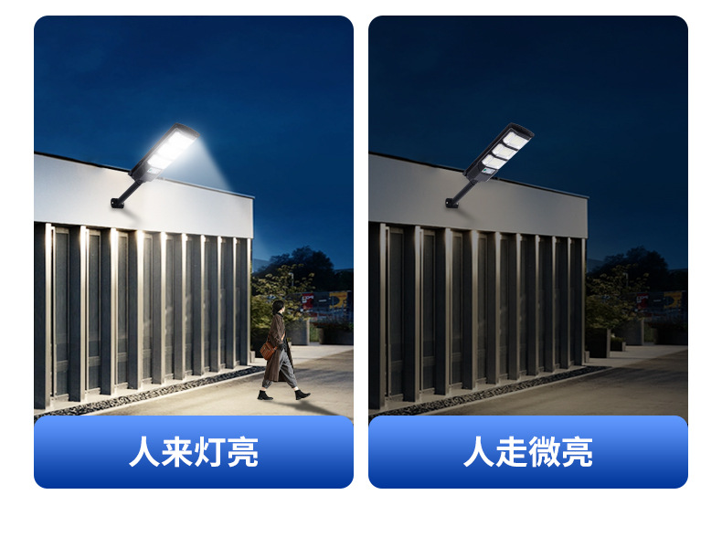 New cross-border LED outdoor waterproof garden lamp, human-sensing solar integrated street lamp pic 5