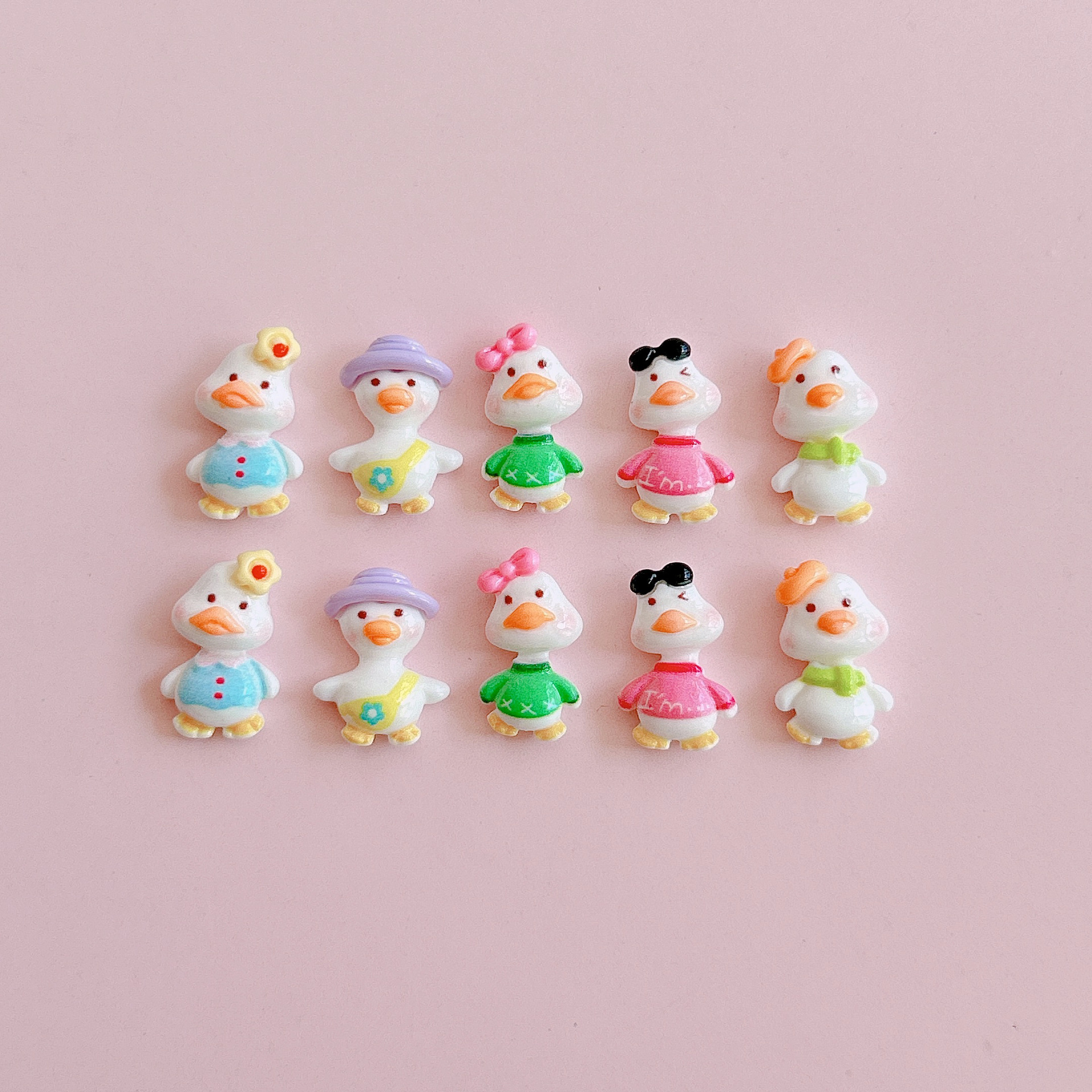 XN Mini Happy Duck Cartoon Doll diy Resin jewelry Accessories Ear studs Hair Clip Decoration materials pic 9