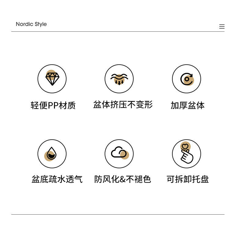 现代简约懒人花盆 自动吸水树脂塑料花盆办公室室内绿植多肉花盆详情2