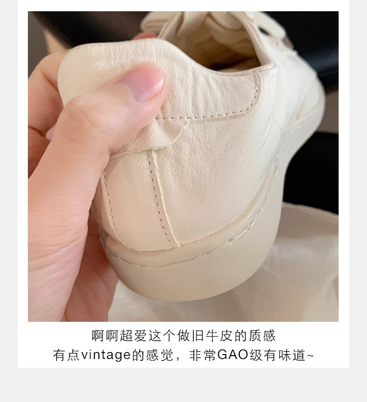 葡萄妈studiolee同款牛皮系带休闲百搭运动板鞋圆头小白鞋女新款详情12