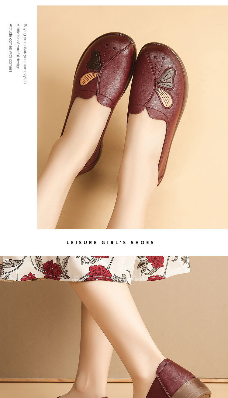 秋季新款妈妈鞋春秋款真皮中老年平底妈妈单鞋老人防滑软底皮鞋详情17