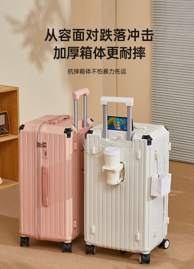 五轮行李箱28寸大容量带包角多功能结实耐用旅行箱24寸密码拉杆箱详情8