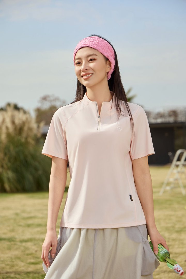 Summer 26 short-sleeved half-zipper slimming yoga top for women, breathable and quick-drying T-shirt, outdoor sports 800 pic 2