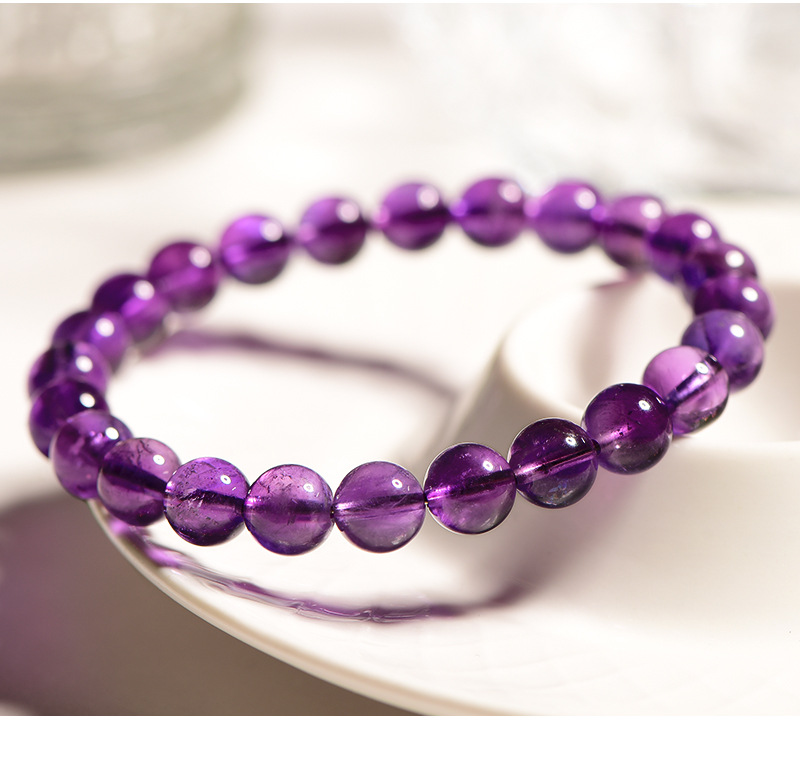 久雅水晶 天然紫水晶散珠 乌拉圭紫水晶半成品 紫色圆珠串珠 批发详情16