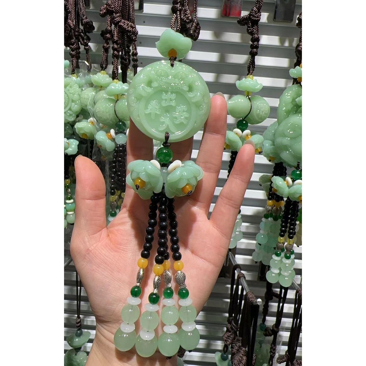 经典福禄葫芦汽车挂件车内莲花吊坠挂饰创意车载出入平安车饰饰品详情9