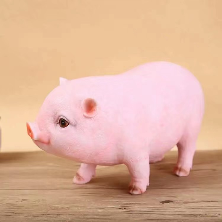 国潮树脂工艺品可爱家居装饰生日礼物仿真12生肖小猪摆件工艺品创意详情6