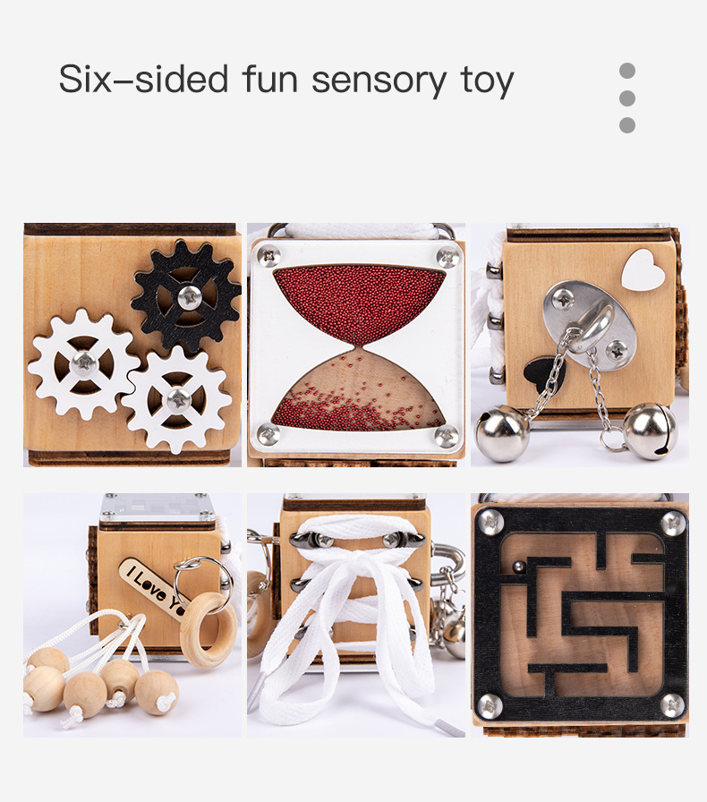 跨境木制儿童早教立体解锁忙碌小方块宝宝忙碌板玩具批发详情3