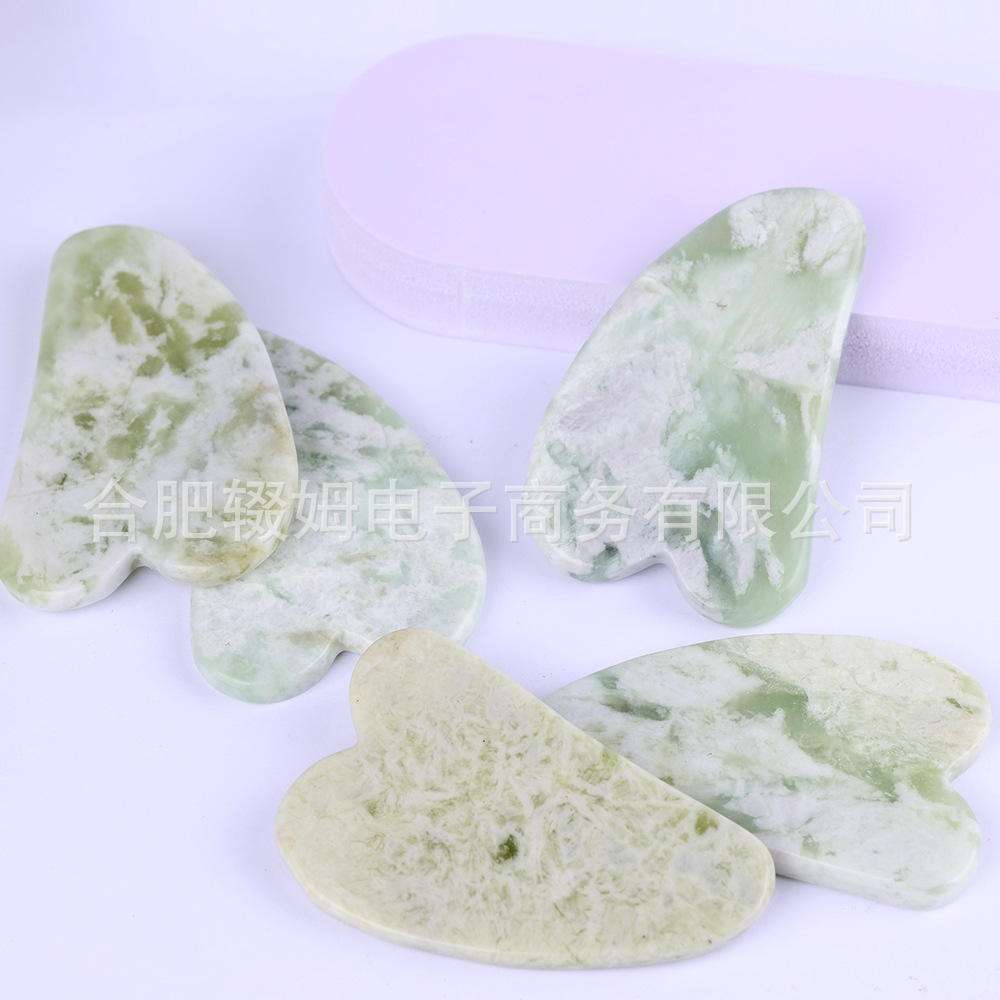 岫岩甲翠绿玉石滚轮按摩脸部刮痧板美容按摩器跨境经络保健按摩工具详情19