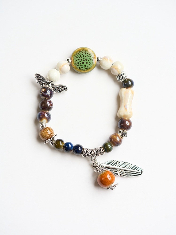 景德镇陶瓷手链批发古风串珠手工编织国风文艺饰品女生民族风手串详情5