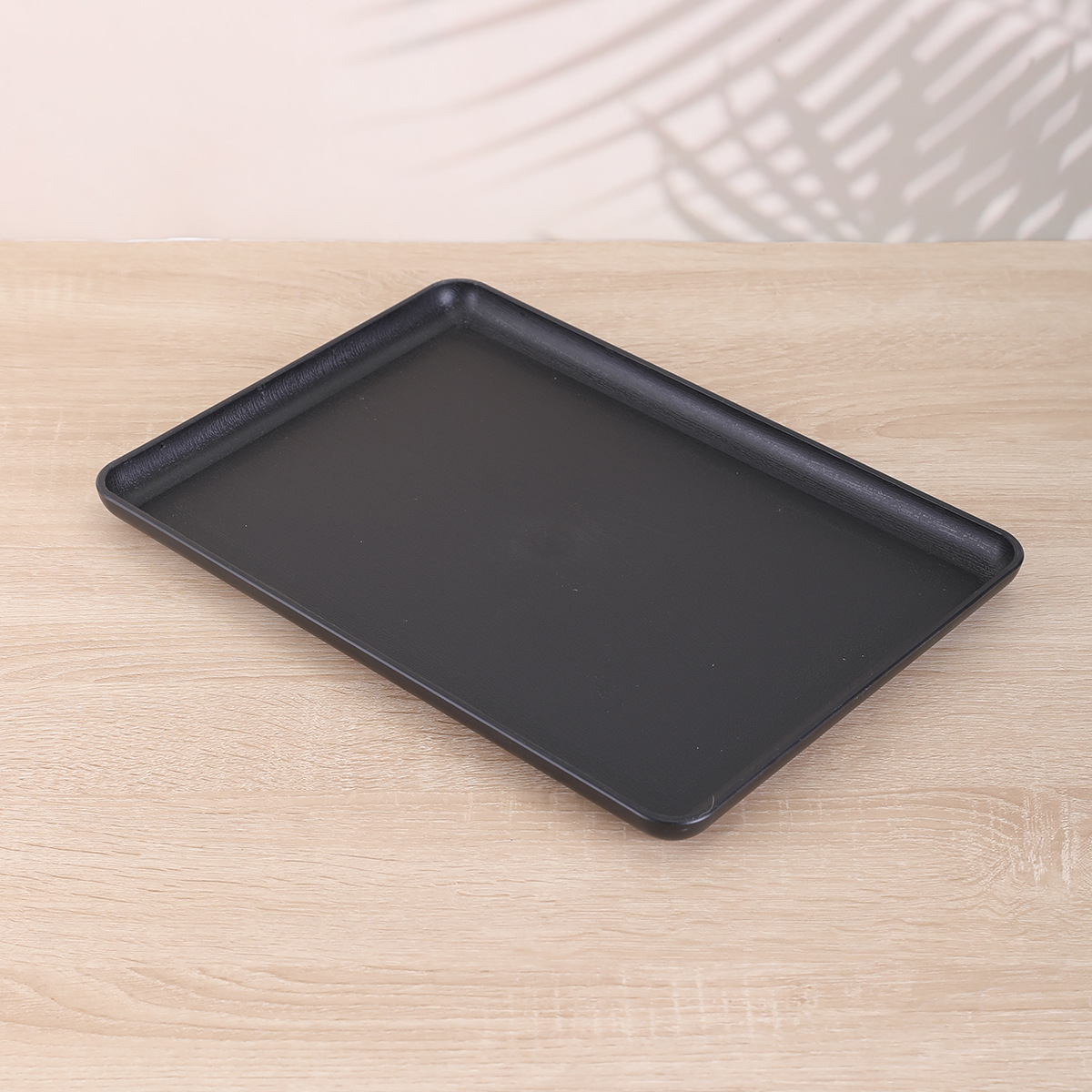 New Korean-style plastic tray, simple pure black square plastic tray, hotel and guesthouse tea tray, canteen food delivery tray pic 5