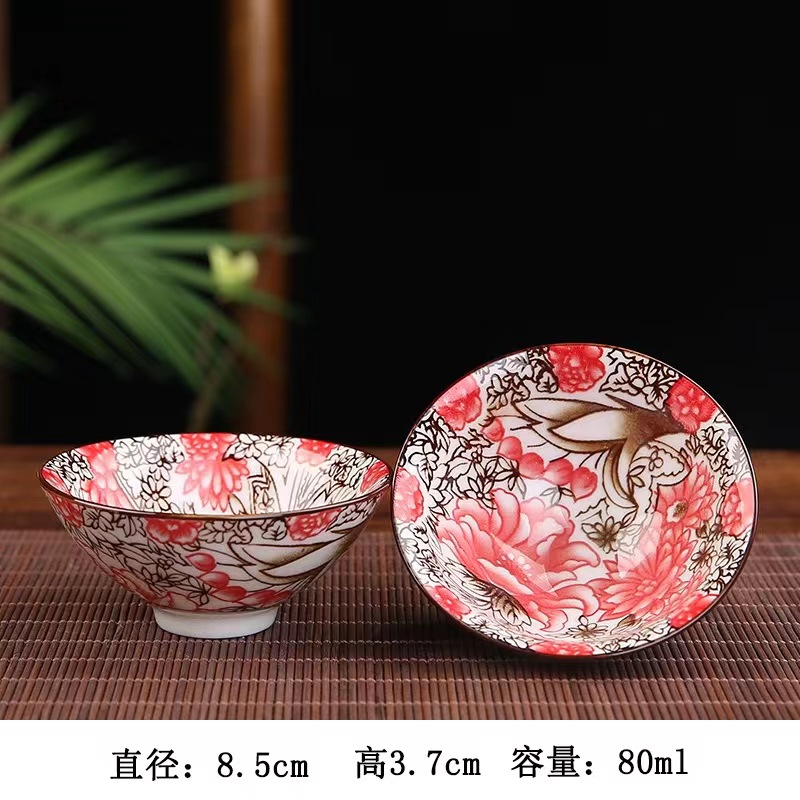 复古青花瓷家用主人杯斗笠杯陶瓷小茶杯茶盏套装中式手绘陶瓷单杯详情7