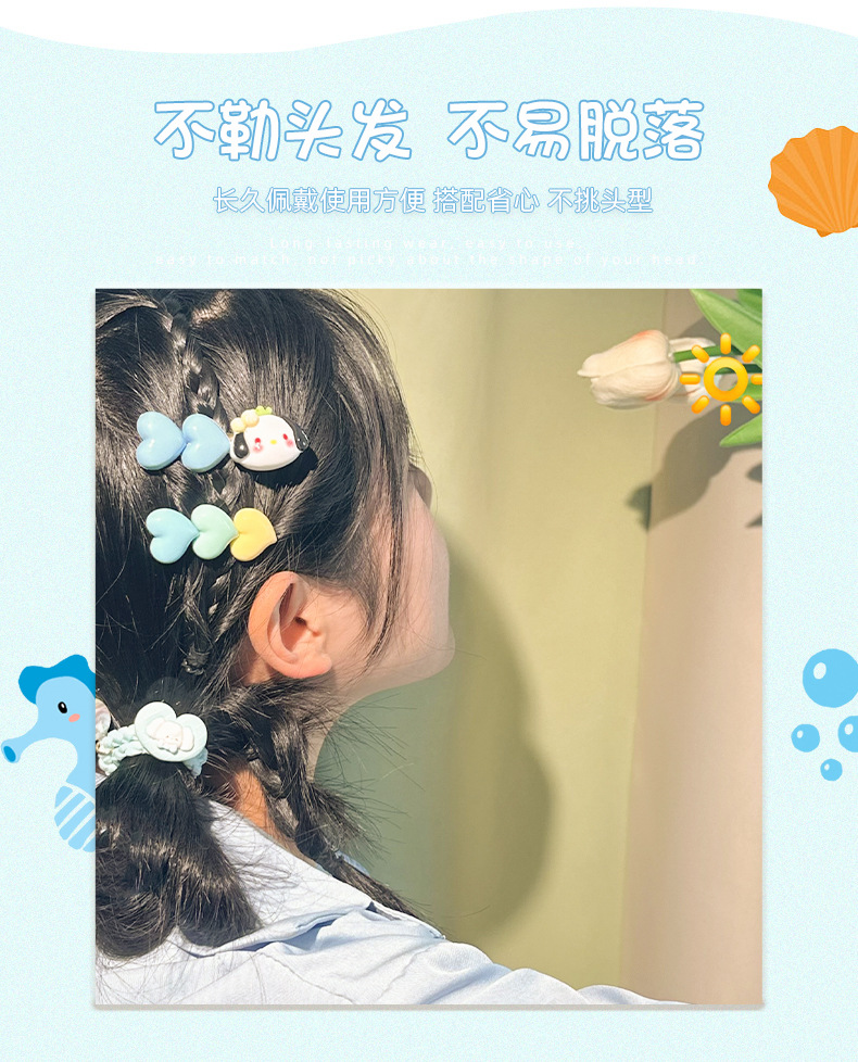 彩色花朵小卡卡通发夹儿童发夹饰萌可爱发夹花朵发夹跨境水果发夹详情3