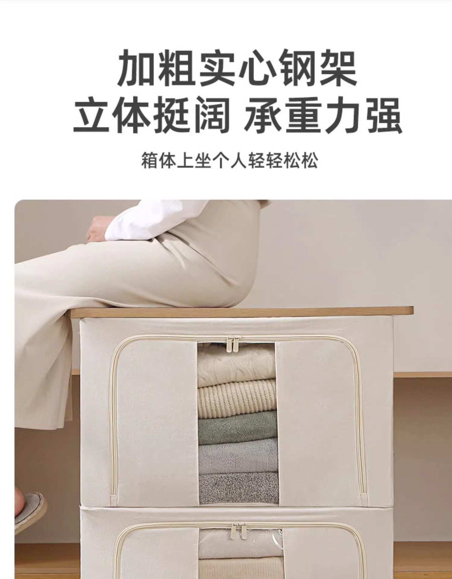 Oxford cloth storage box, clothes storage box, moisture-proof, foldable and organizing storage box, convenient travel case, portable pic 11