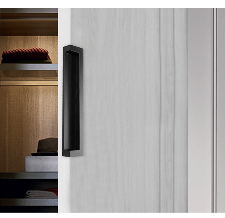 黑色嵌入式暗装拉手金色银色抽屉把手青古铜挖槽移门加长对装拉手详情10