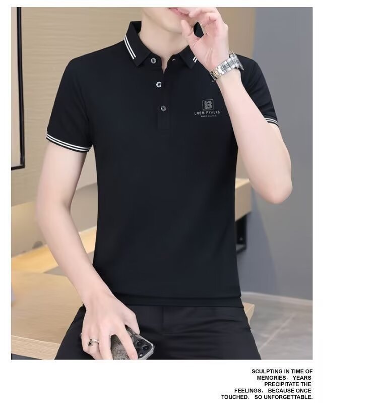 短袖男士T恤Polo打底衫新款夏季男装翻领休闲衬衫T恤男式上衣批发详情11