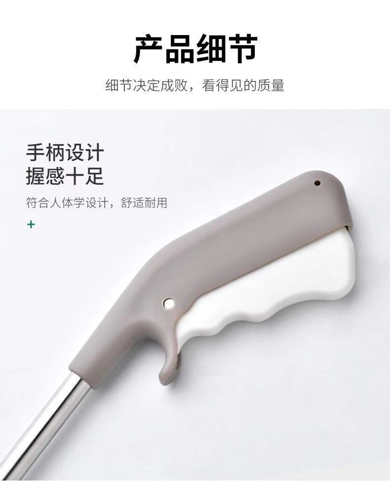 毅能加厚不锈钢垃圾夹批发取物捡拾器塑柄不锈钢垃圾夹取物夹详情3
