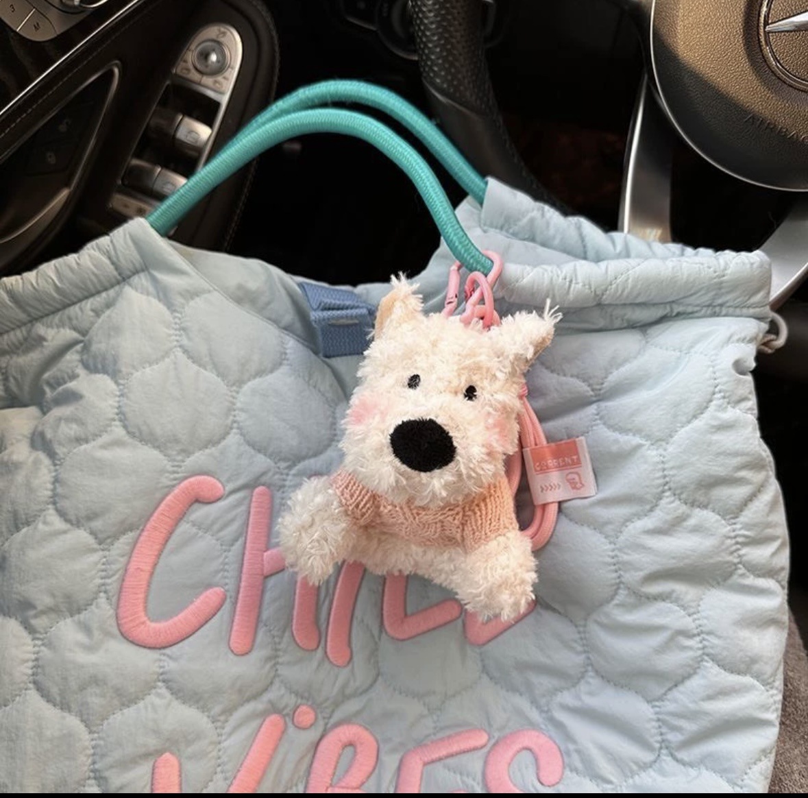 网红爆款西高地毛绒挂件公仔可爱潦草小狗包包挂饰车载摆件小礼物详情11