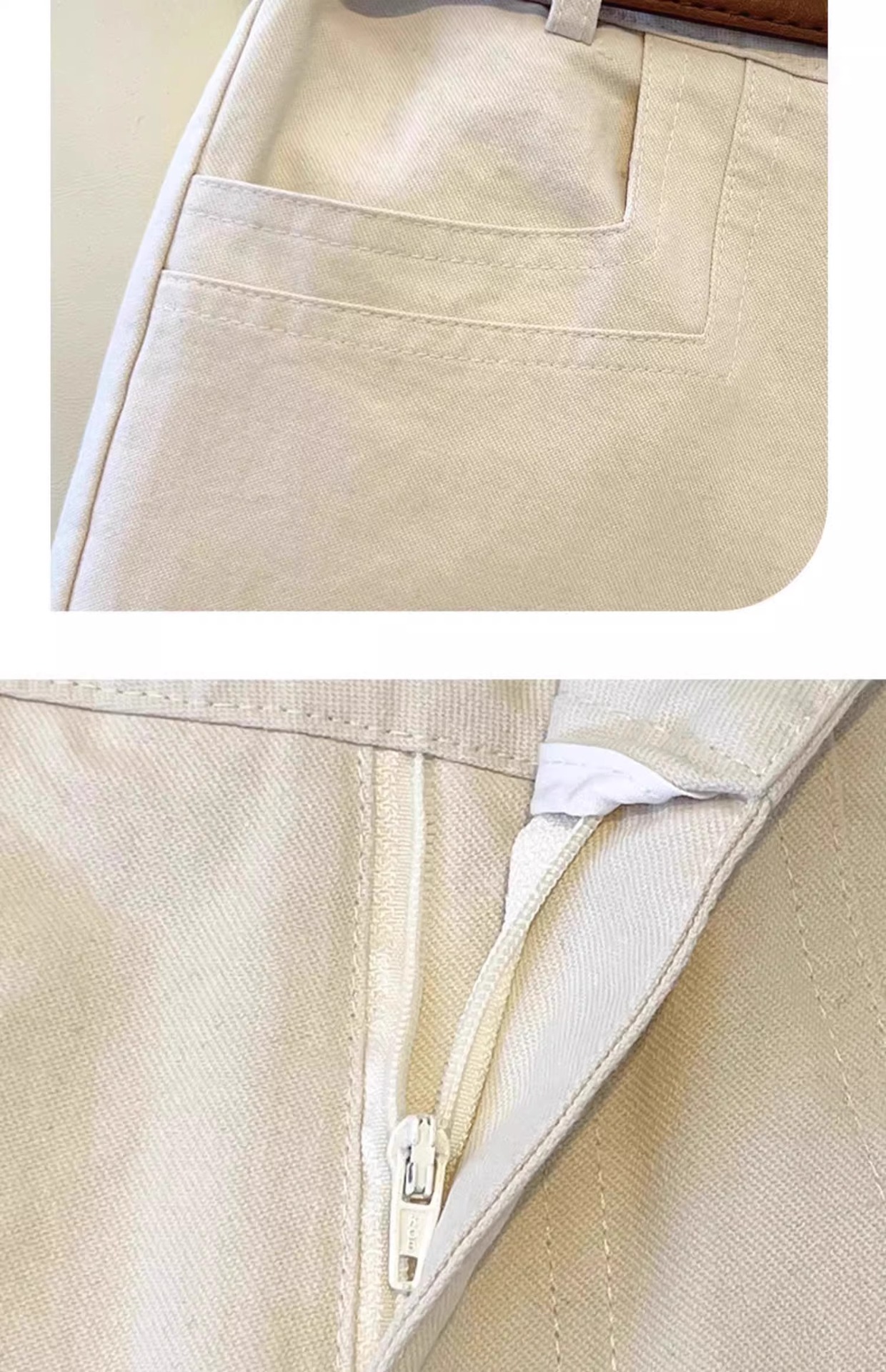 卡其色宽松阔腿裤女2025秋季新款小个子休闲裤显瘦九分直筒裤子女详情18