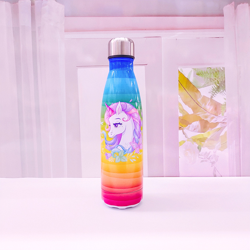 厂家直销跨境304不锈钢保温杯 双层真空直筒可乐瓶造型独角兽水杯详情10