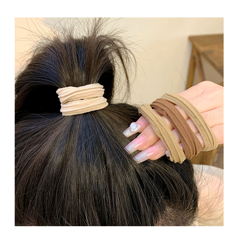 Candy-colored high ponytail rubber band hair tie, female summer Internet celebrity headband, cute hair accessory, leather case, towel hair tie pic 3