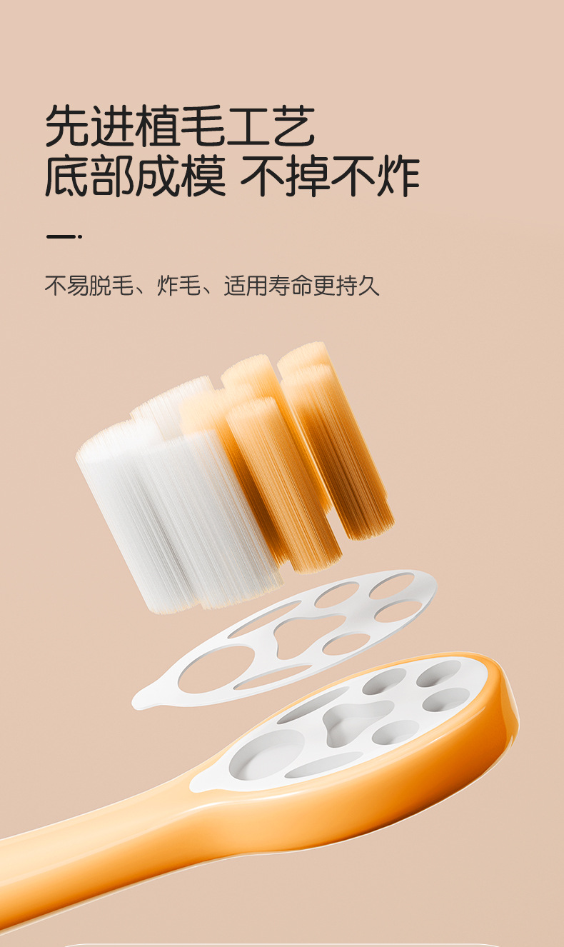 儿童牙刷软毛3-6-12岁宝宝婴儿家用云柔万毛卡通猫爪牙刷厂家批发详情17
