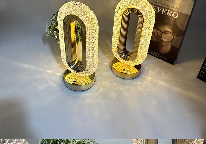 Crystal table lamp, electroplated process, track, European touch, bedroom, bedside, ambient night light, ambient light, bedroom pic 26