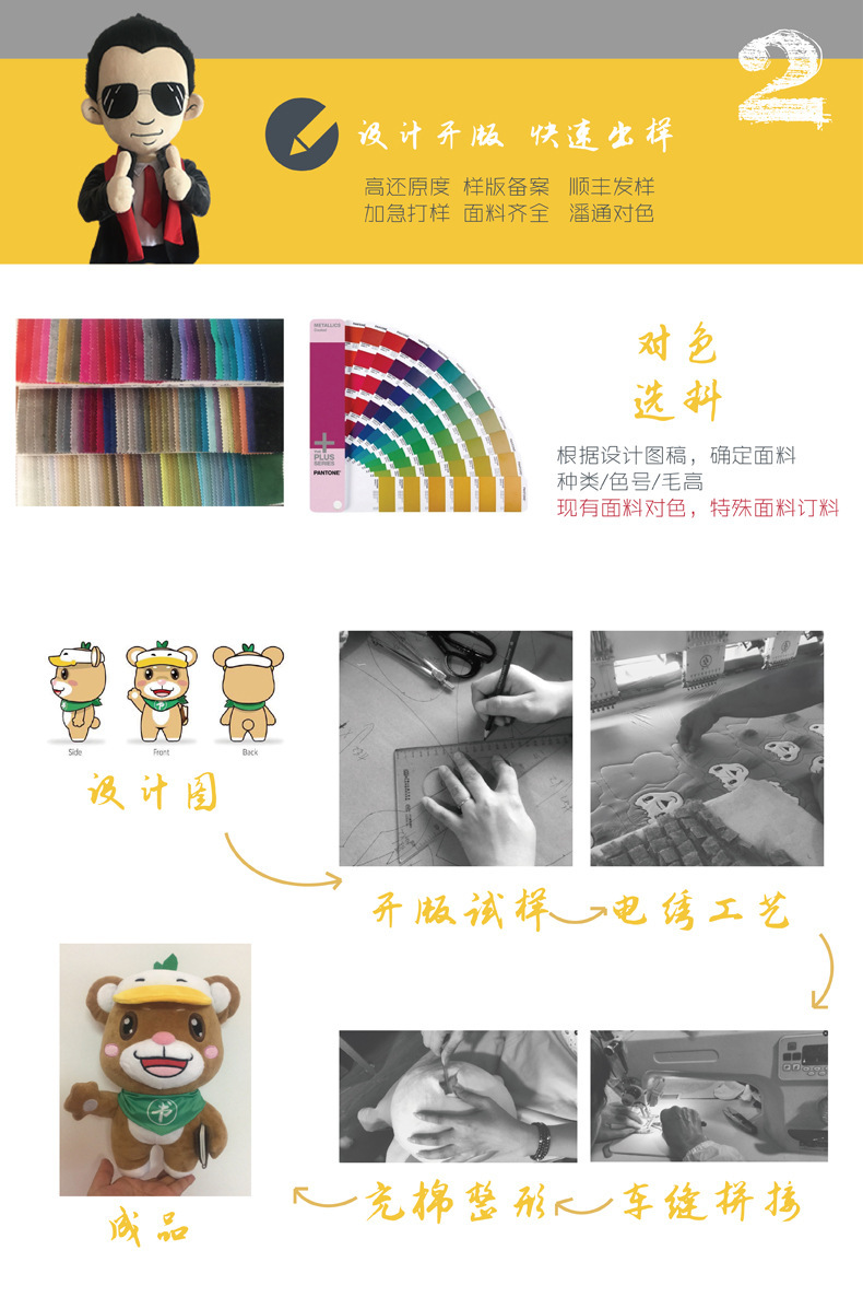 Customized plush toys for corporate mascots, plush dolls, stuffed toys, throw pillows, and cloth dolls. We will provide samples based on your provided pictures pic 3