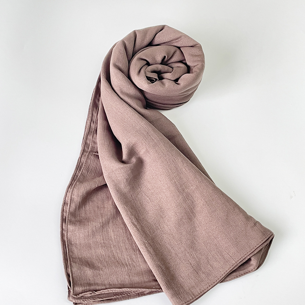 【严选】自然皱免烫仿棉感头巾中东女士防晒透气微弹柔软包头长巾详情10