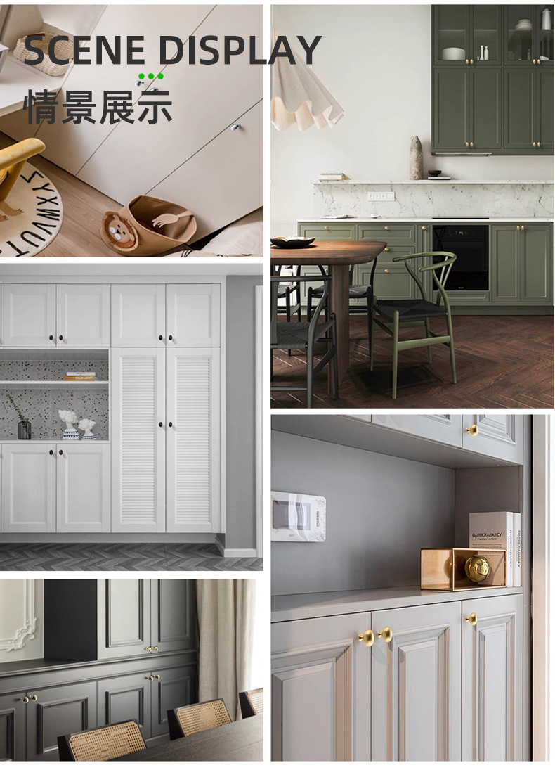 French pigeon egg gold, bright silver, single hole, Nordic modern light luxury, bronze color, cabinets, shoe cabinets, drawers, versatile handles pic 3