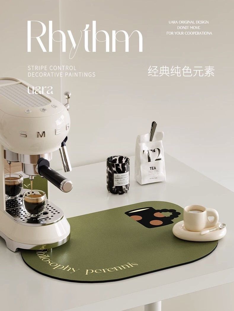 UARA律动复古厨房台面沥水垫咖啡机桌面吧台吸水垫茶杯垫碗盘餐垫详情14