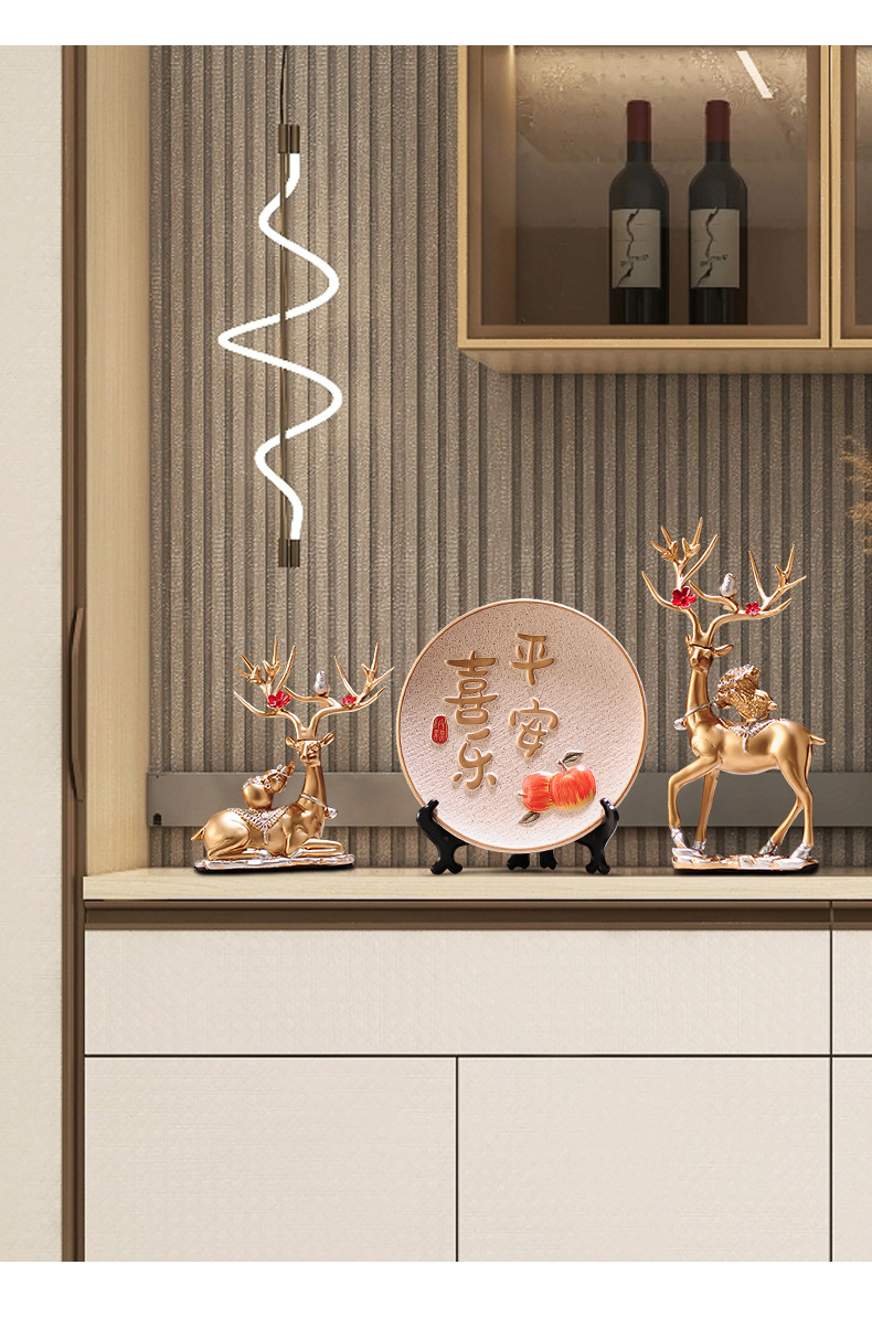 平安喜乐摆件事事如意柿子客厅电视酒柜展示柜装饰品乔迁新居礼品详情6