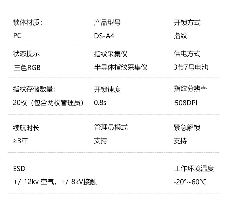 现代简约指纹抽屉锁柜门指纹密码锁衣柜橱柜家用办公室抽屉指纹锁详情19