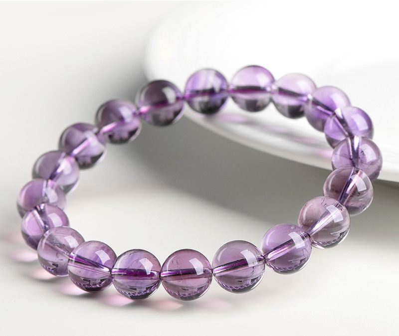 久雅水晶 天然浅紫水晶手链  巴西紫水晶 DIY时尚手链  厂家直销详情13