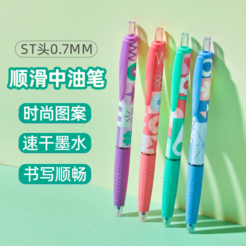Tianfeng 7765 geometric drawing oil Pen wholesale Smooth writing oil pen MINI Head Oil pen pic 4