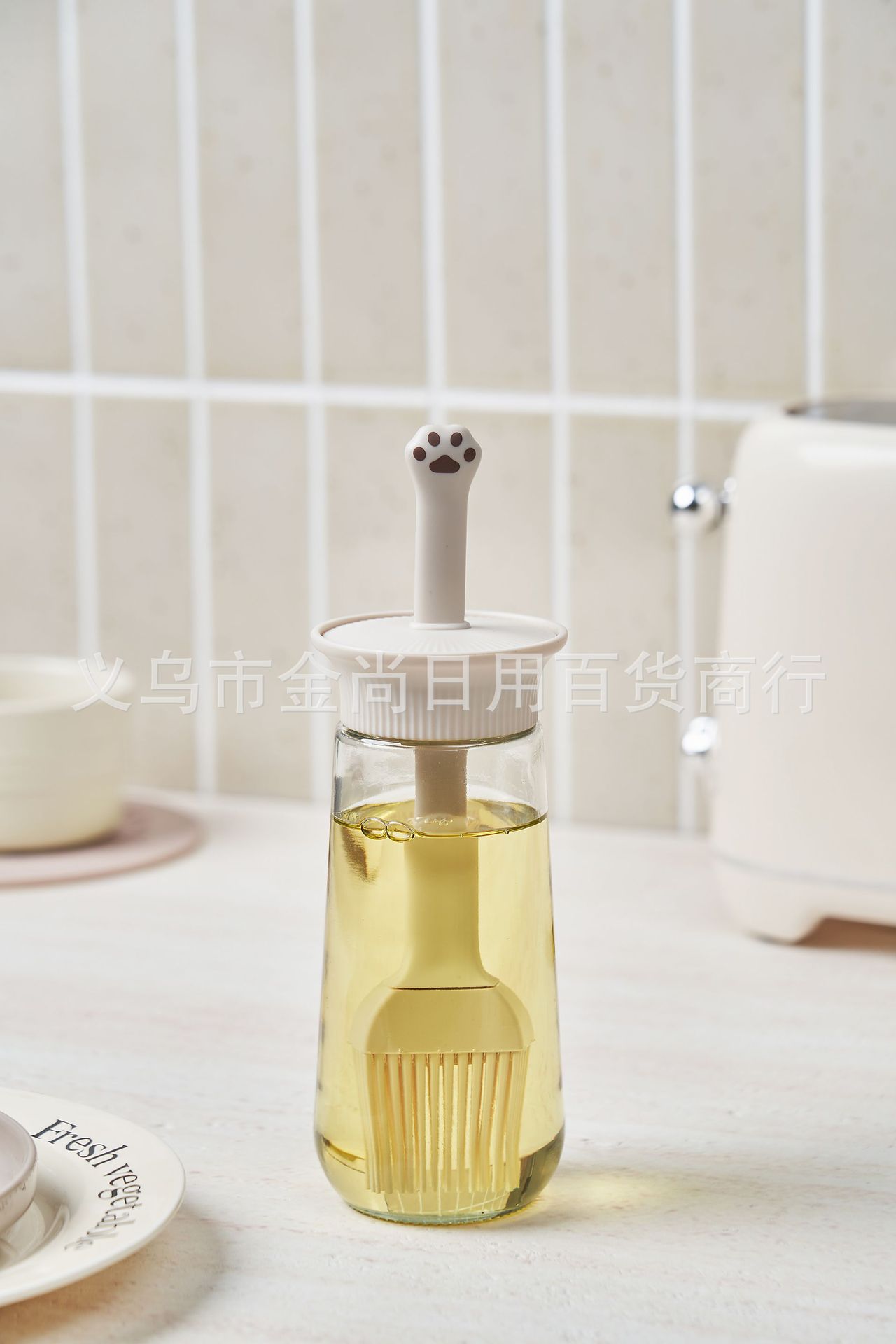 Sealed moisture-proof glass seasoning jar, household kitchen sugar and salt jar, press-type glass seasoning bottle set pic 4