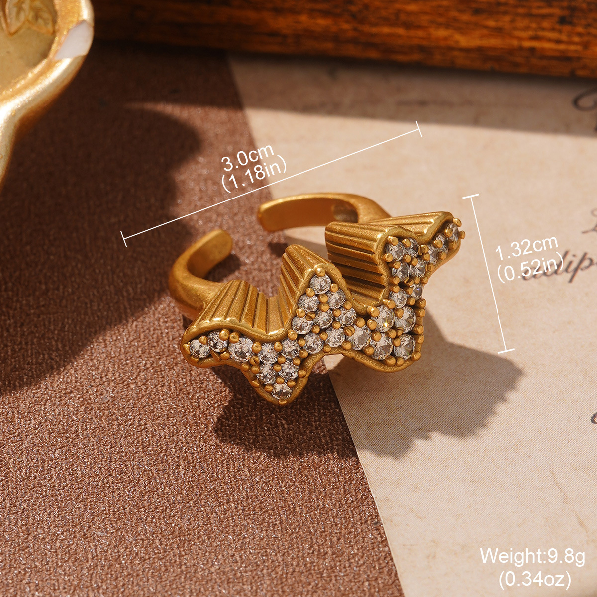 European and American cross-border jewelry design, Russian gold irregular ring, niche court style vintage light luxury ring pic 19