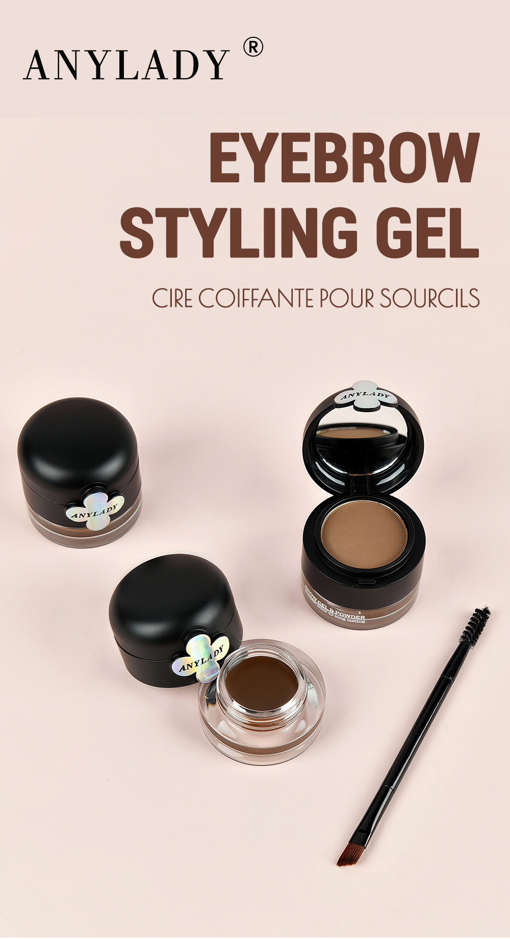 ANYLADY染眉膏二合一持久不晕染显色化妆品欧美跨境三色带刷眉粉详情1