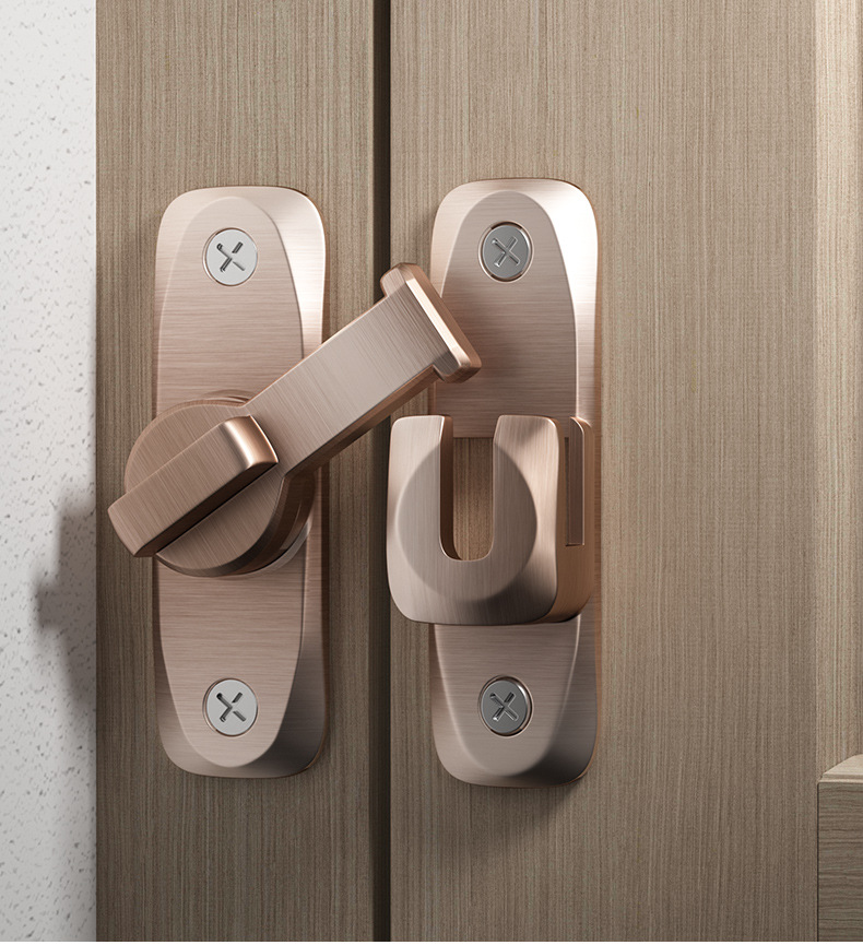 One-piece consignment of latch door bolts, sliding door locks, door locks without drilling, simple bathroom sliding door clips, 90-degree protection pic 25