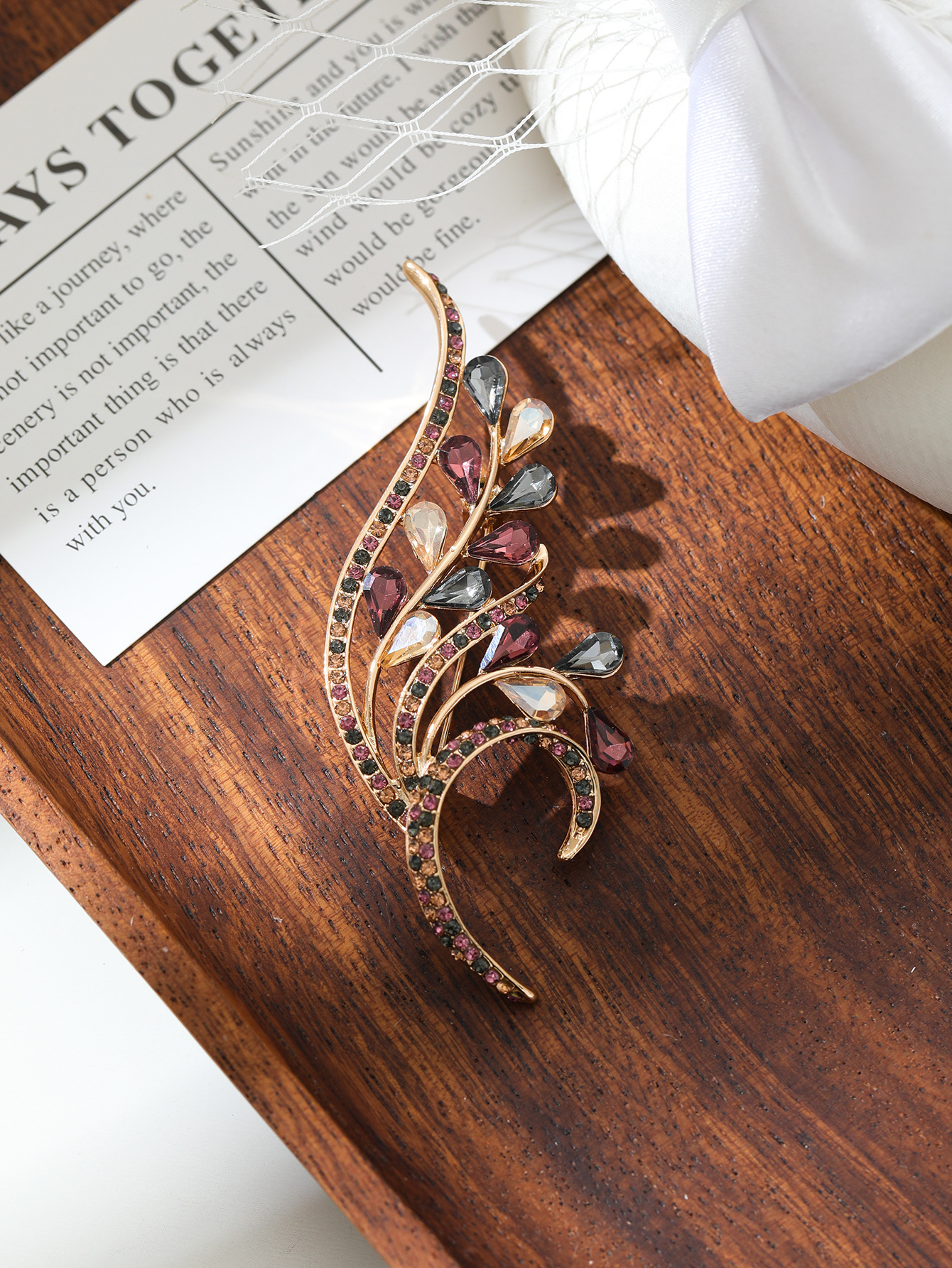 麦穗胸针优雅西装别针防走光胸花韩版水钻复古气质礼服外套领针详情5