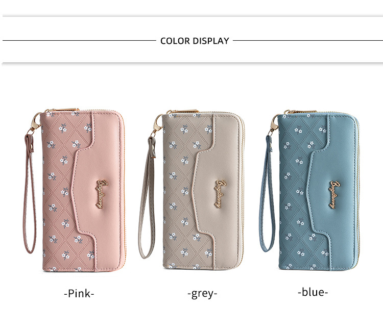 钱包女生长款新款韩版简约拼接手拿包wallet零钱包卡包女士高级感详情10