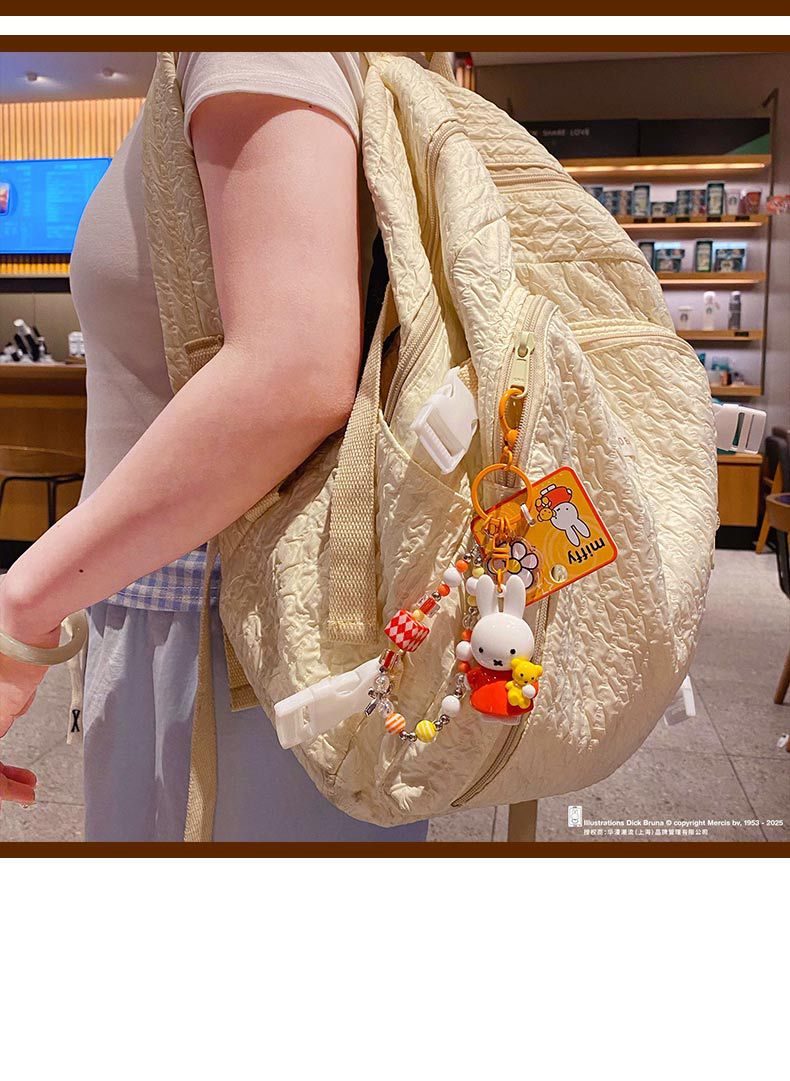 Baimao genuine Miffy Rabbit doll keychain pendant, female creative diy beaded couple key chain schoolbag pendant pic 15