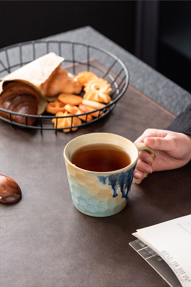 宅寂风陶瓷马克杯创意陶瓷杯跨境货源家用窑变水杯高颜值咖啡杯子详情6
