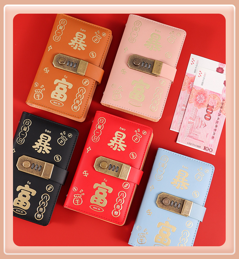 In-stock password savings notebook can hold cash and banknotes. Large-capacity storage book. Financial money bag. Get rich quickly and save money pic 24