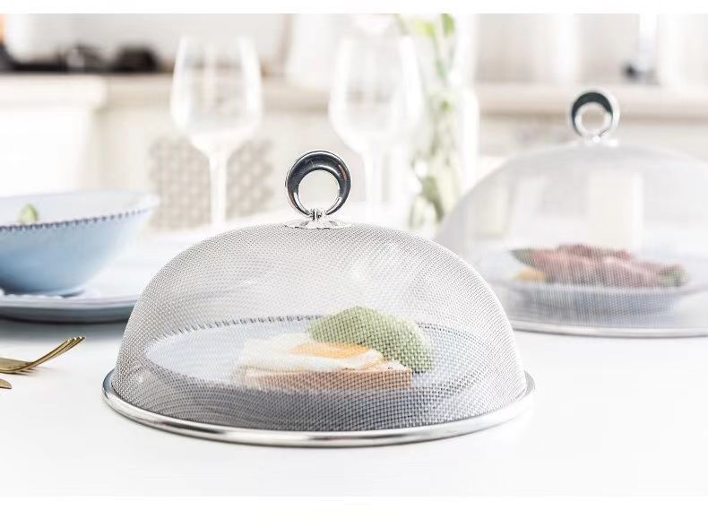 Factory direct supply of stainless steel round vegetable covers for household dining tables, mosquito-proof covers, dust-proof dining table covers, and food covers pic 9