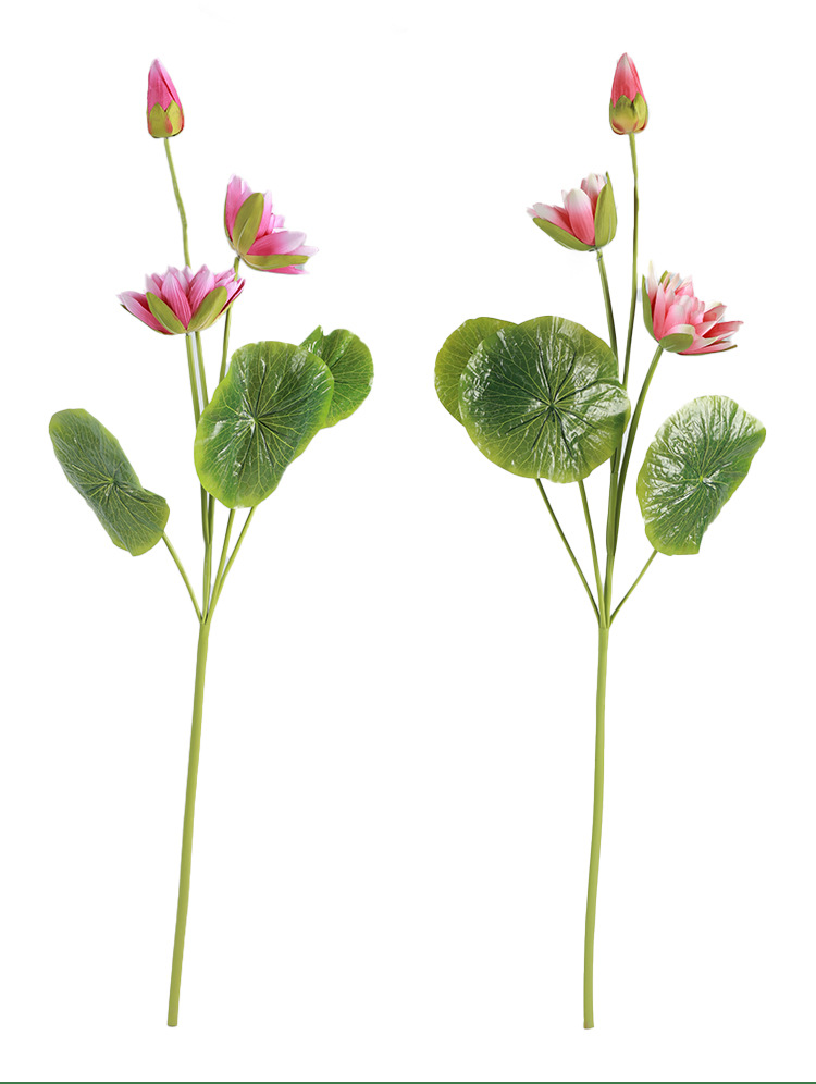 高档仿真花荷花荷叶组合套装手感假莲蓬莲花客厅中式套装绢插花详情5