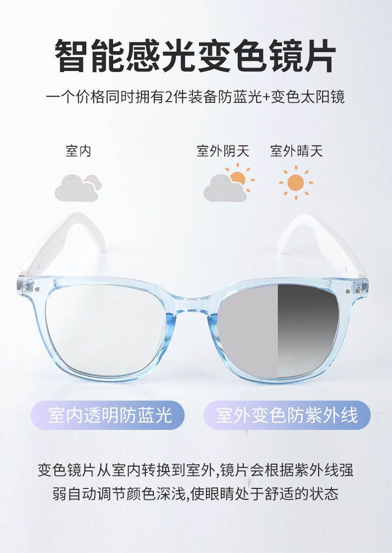 AI translation Smart Bluetooth Glasses GS07 for cycling, driving, listening to music, making calls, and changing light lenses for both indoor and outdoor factories pic 7