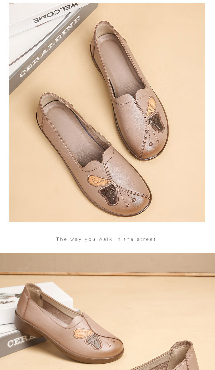 秋季新款妈妈鞋春秋款真皮中老年平底妈妈单鞋老人防滑软底皮鞋详情15